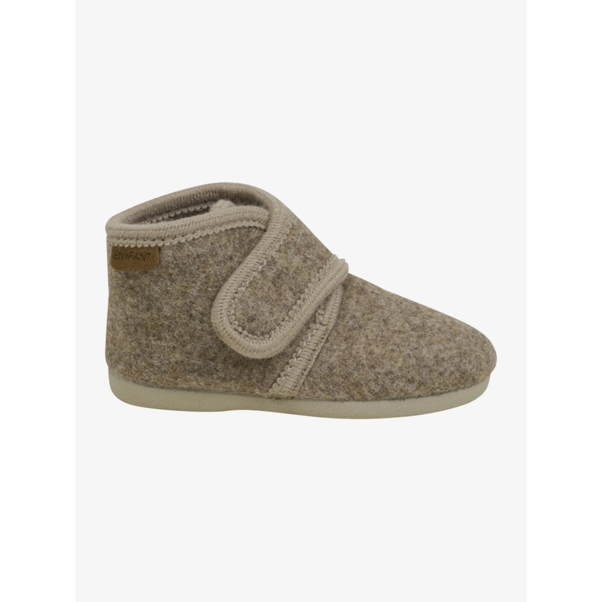 ENFANT - Hausschuhe "Slippers Wool Velcro" | walnut melange