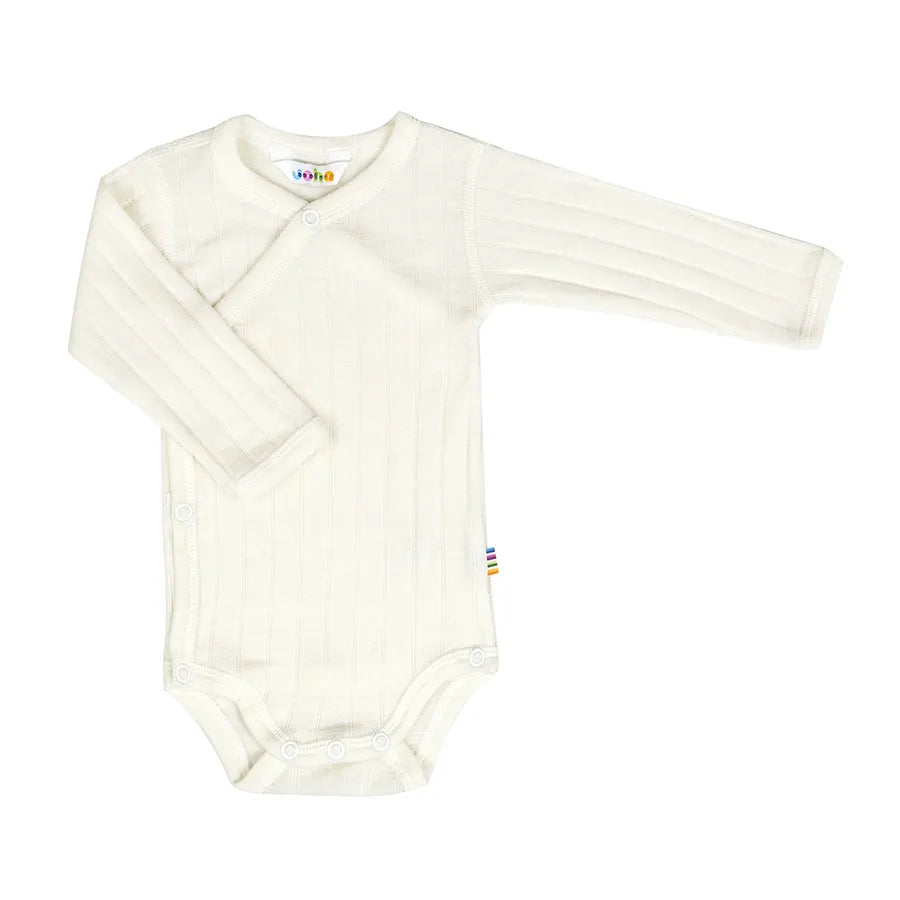 Joha - Wickelbody Wolle/Seide "Wrap around body" | off-white