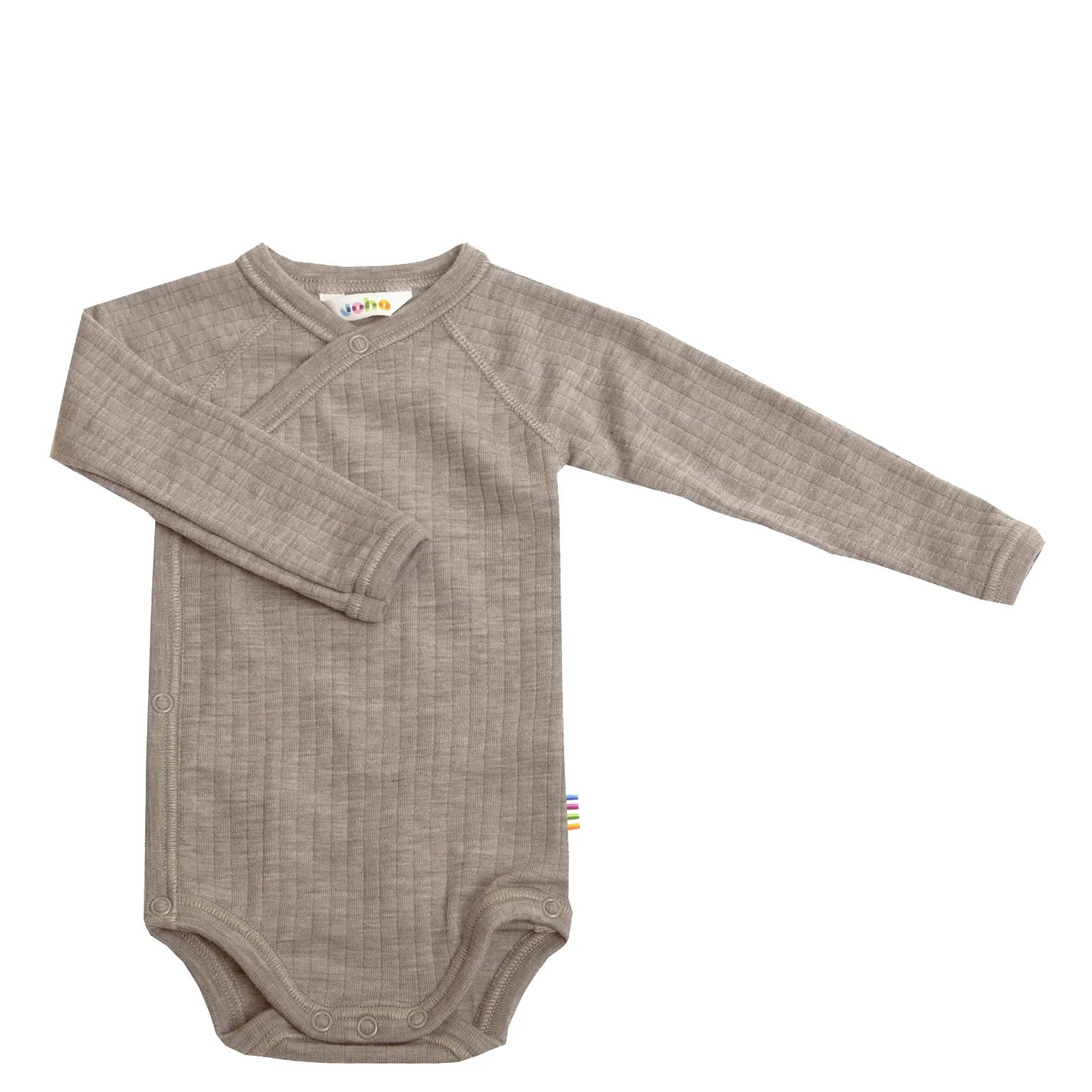 Joha - Wickelbody Merinowolle "Wrap-around body" | sesam melange