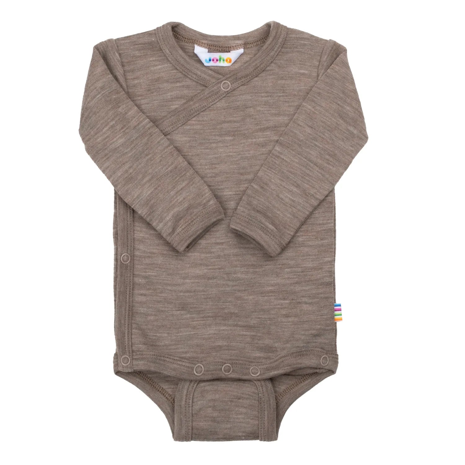 Joha - Wickelbody Wolle/Seide "Body w/wrap-around" | beige melange