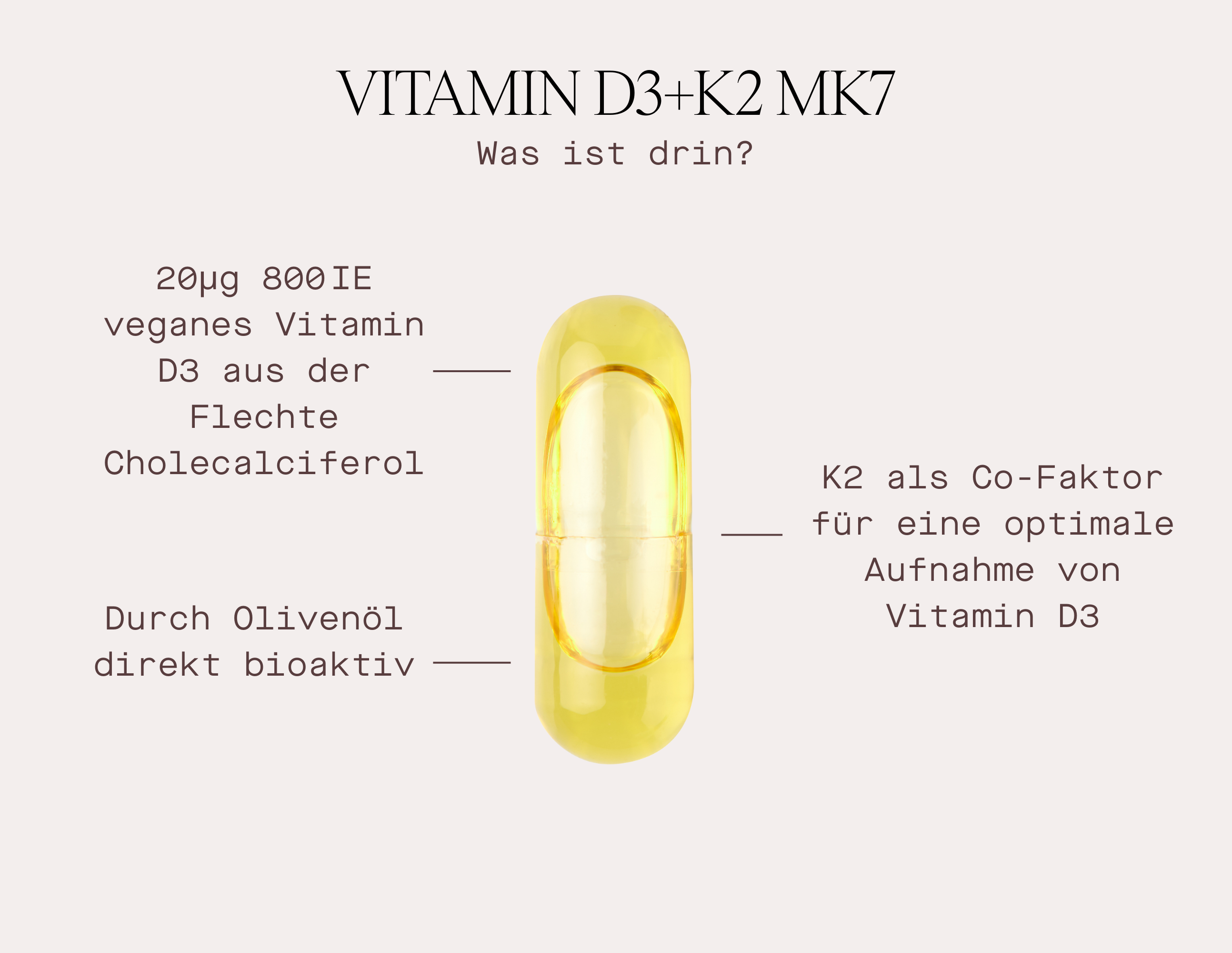 Vitamin D3+K2 MK7 - Nahrungsergänzungsmittel