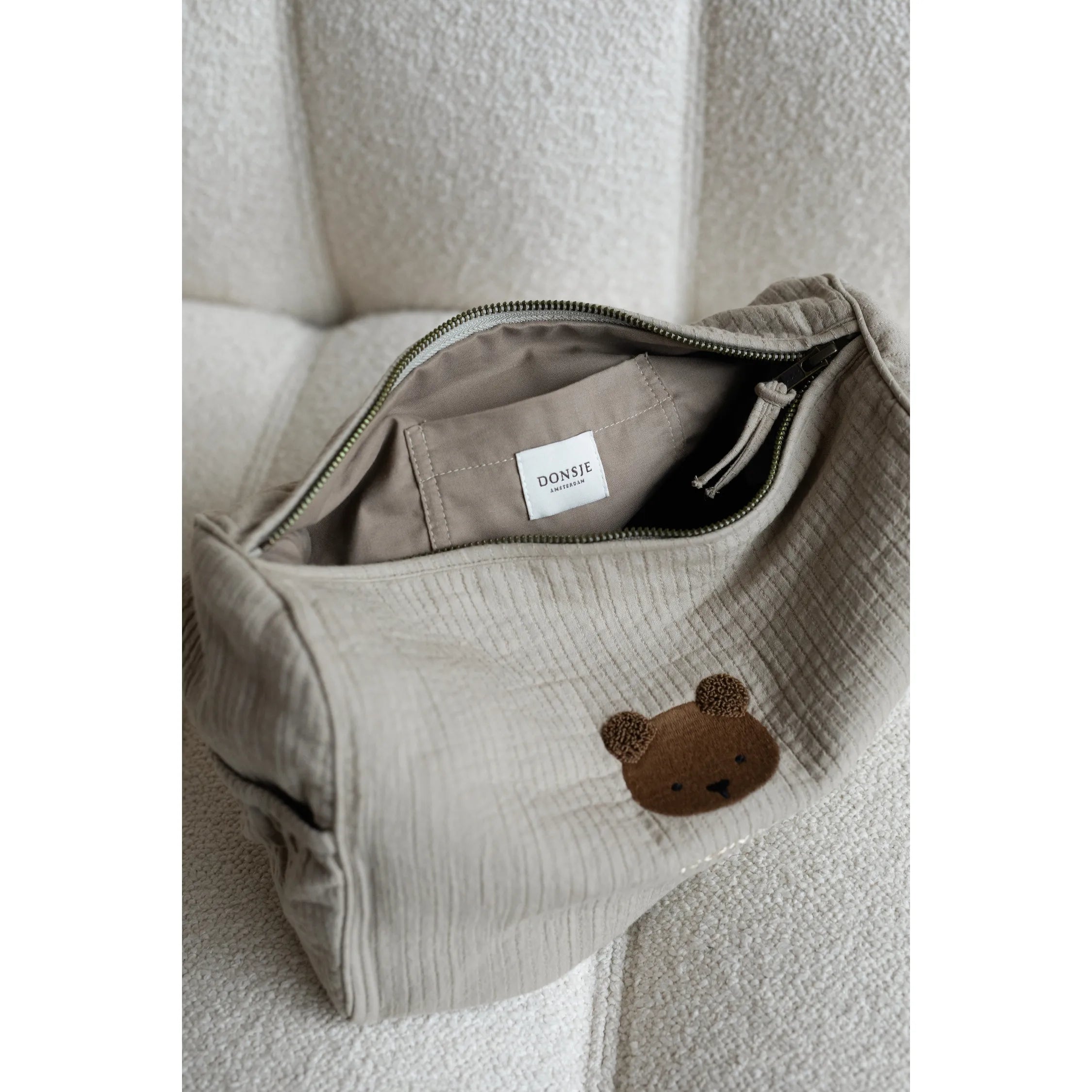 Donsje - Kosmetiktasche "Tebbe Washbag  Bear" | taupe