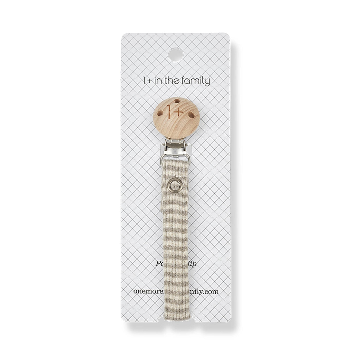 1+ in the Family - Pacifier Clip "Aina" | oatmeal-taupe 