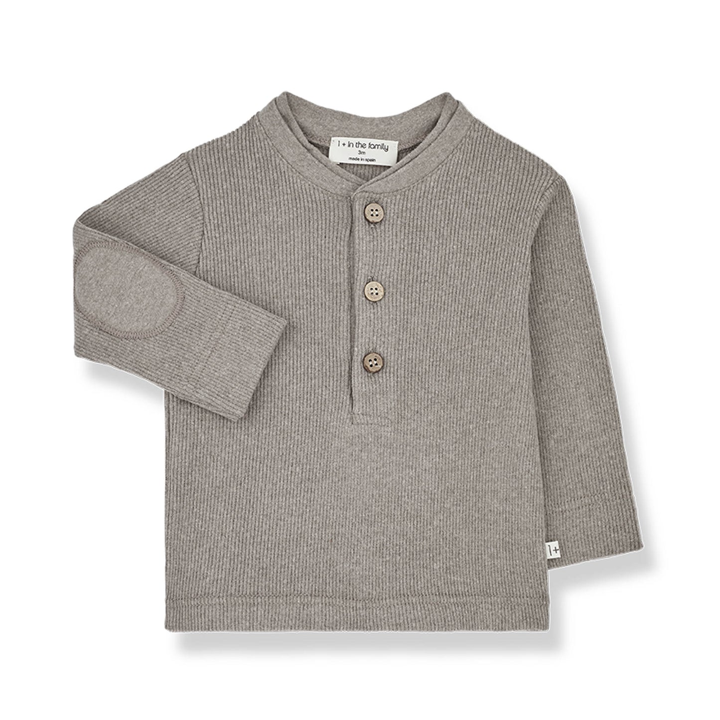 1 + in the Family - Henley Langarm-Shirt "Andre" | taupe - Leja Concept Store