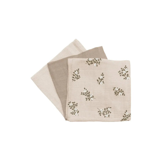 Main Sauvage - Musselintücher 3er Pack "3 pack muslin wipes" | holly flowers