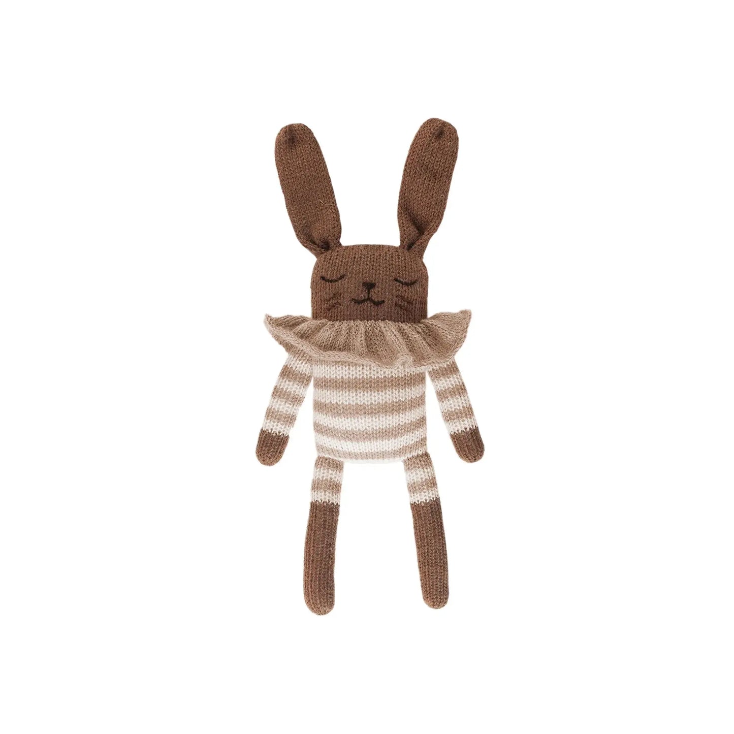 Main Sauvage - Kuscheltier "Bunny knit toy" | sand striped romper