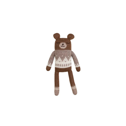 Main Sauvage - Kuscheltier "Teddy knit toy" | oat jacquard sweater