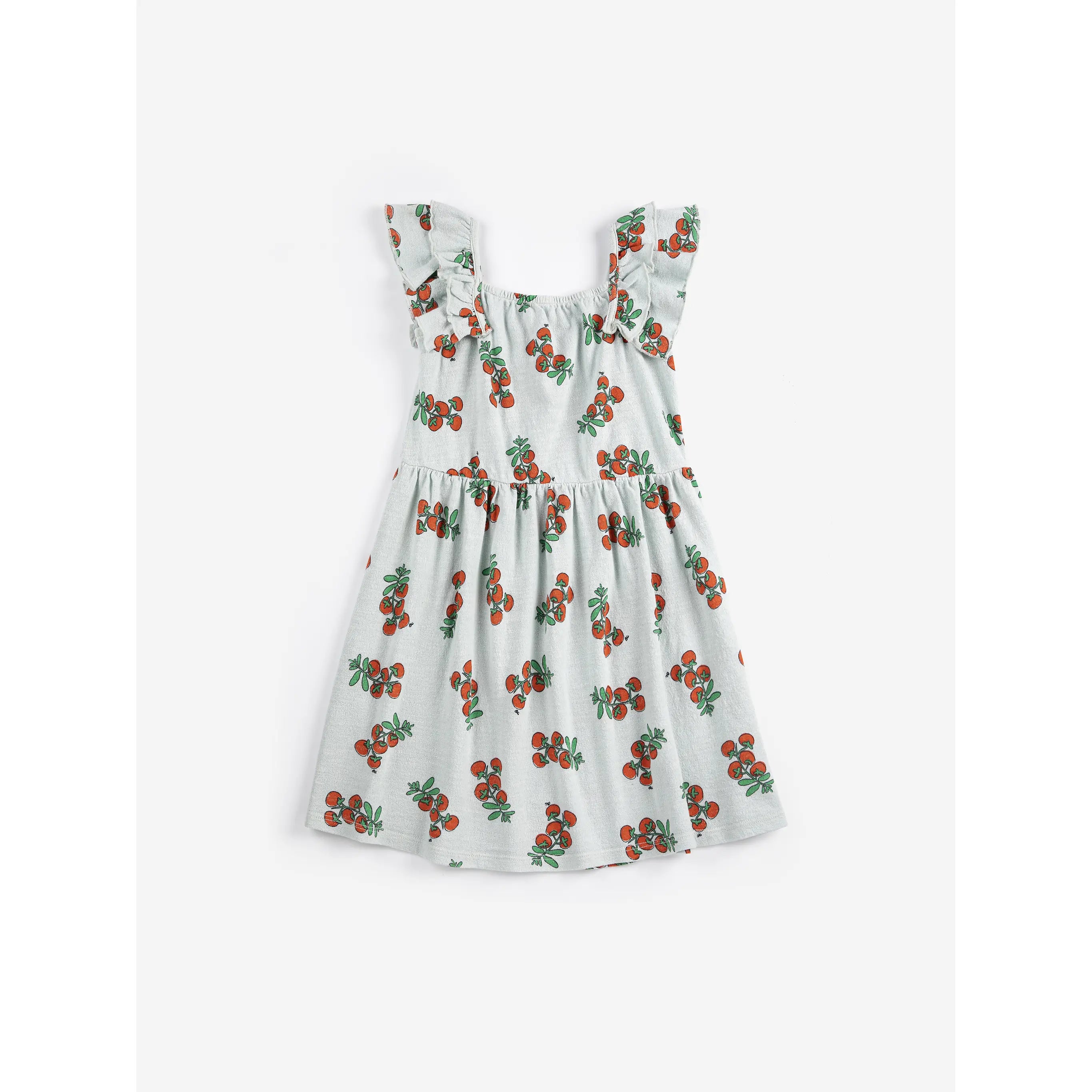 Bobo Choses - Kleid "Juicy Tomatoes all over ruffled dress" | light blue
