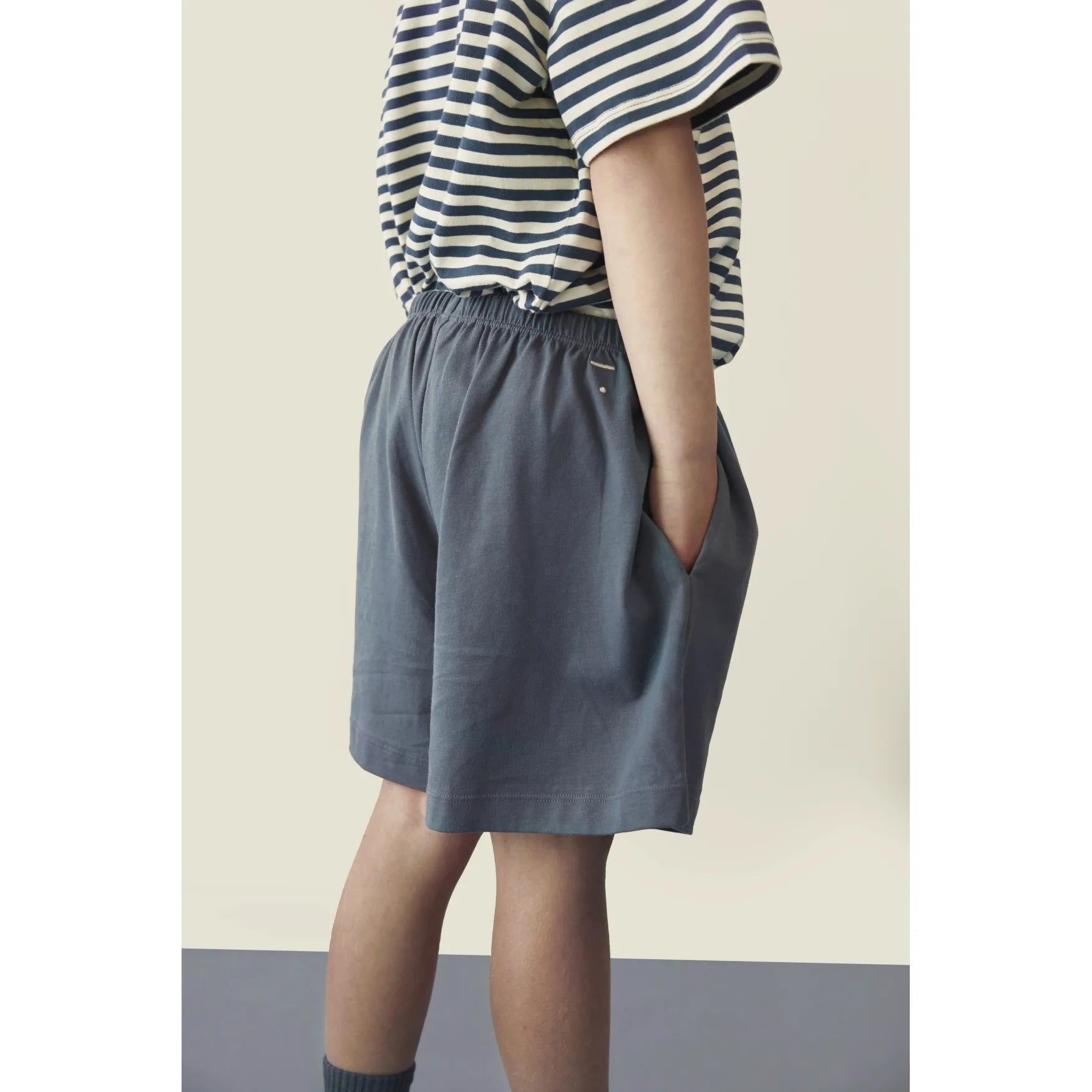 Gray Label - Shorts "Button Shorts GOTS" | blue gray