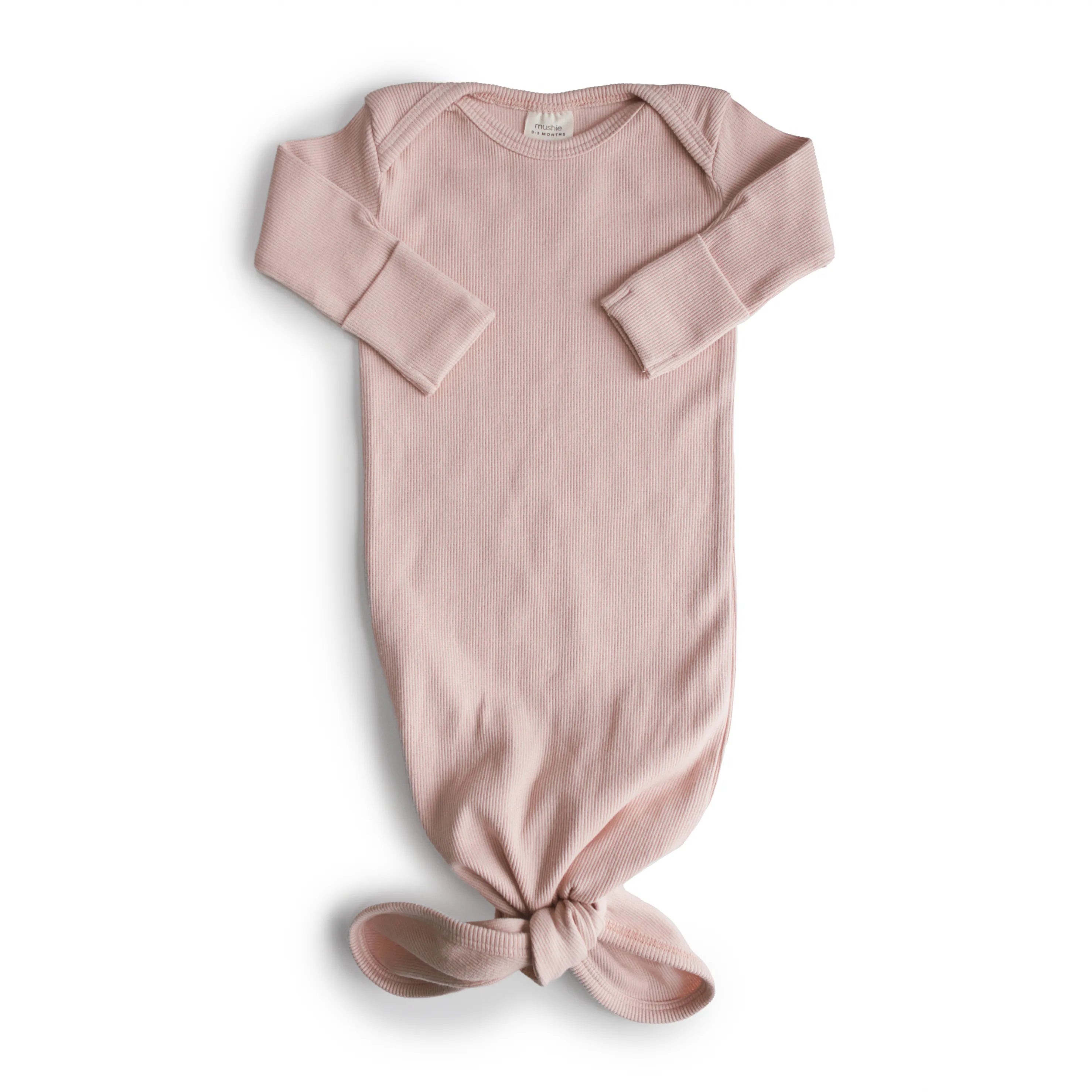 Mushie - Geknotetes Babykleid "Ribbed Knotted Baby Gown"