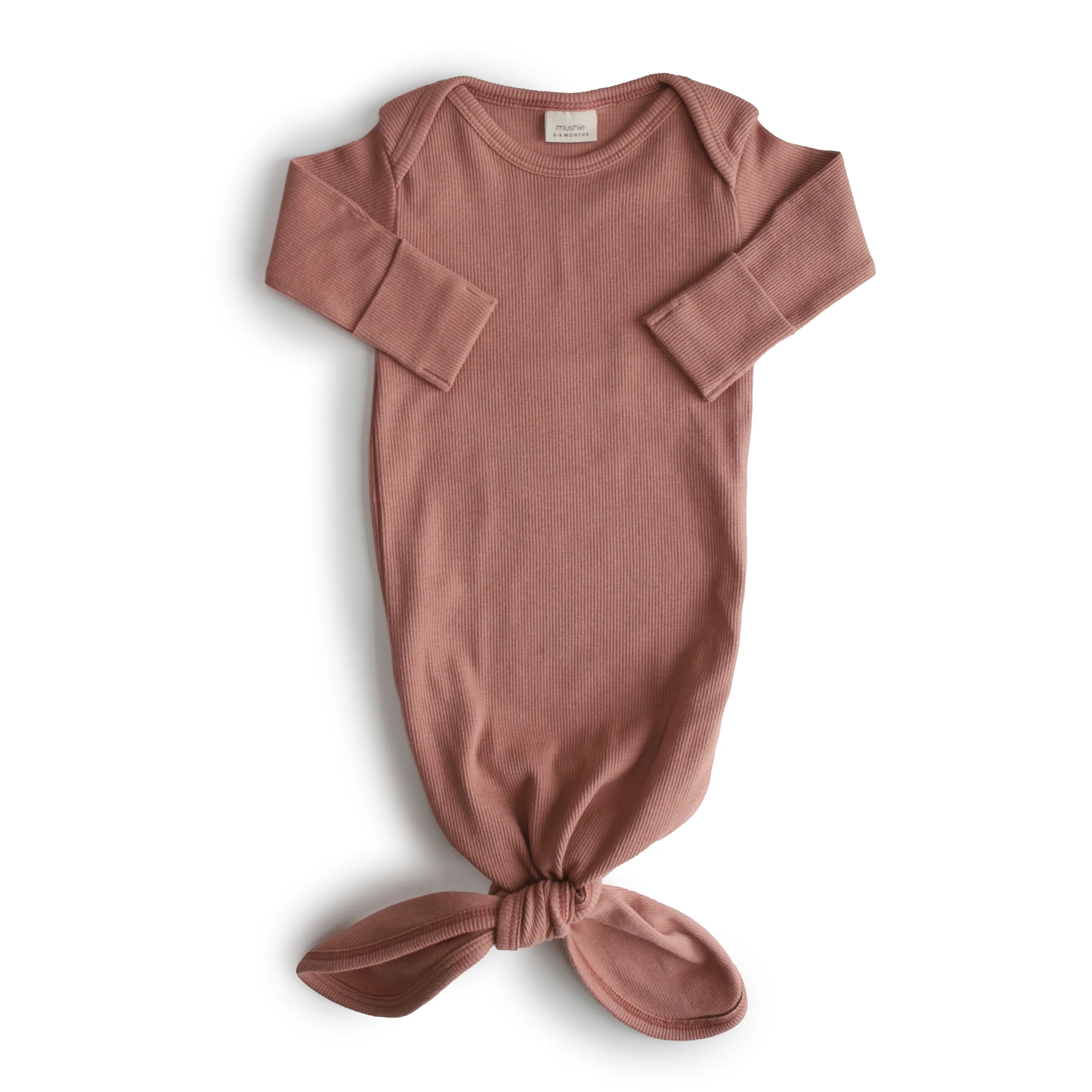 Mushie - Geknotetes Babykleid "Ribbed Knotted Baby Gown"