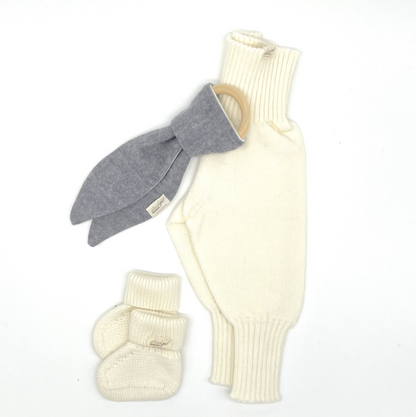 Strickgut - Babyhose zum Mitwachsen aus Merinowolle | ecru - Leja Concept Store