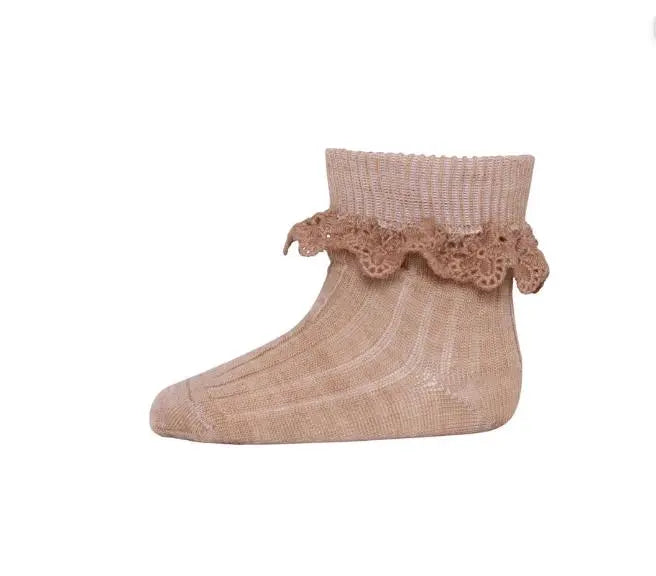 mp Denmark - Socken Wolle "Lea Wo Socks - Lace" | camel melange