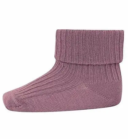 mp Denmark - Socken "Wool Rib Baby Socks" | Dark Purple Dove