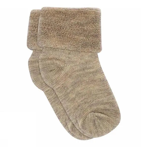 mp Denmark - Babysocken "Wool Baby Socks" | Light Brown Melange