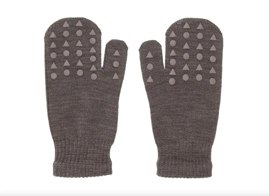 GoBabyGo - Fäustlinge aus Merinowolle "Wool Grip Gloves" | brown melange