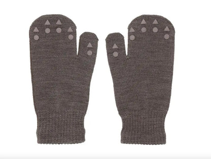 GoBabyGo - Fäustlinge aus Merinowolle "Wool Grip Gloves" | brown melange