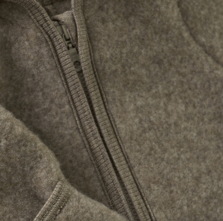 HUTTELIHUT - Overall aus Wollfleece "Pram Suit Ears Wool Fleece" | Savannah Melange