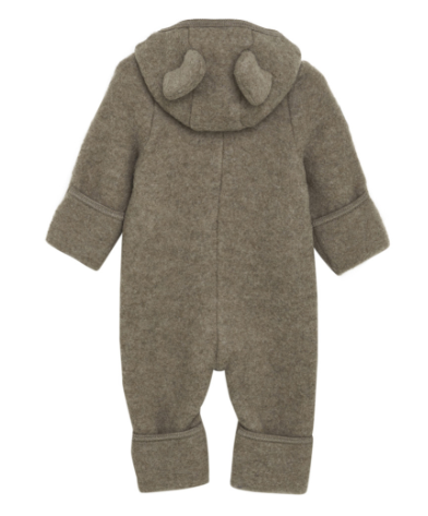 HUTTELIHUT - Overall aus Wollfleece "Pram Suit Ears Wool Fleece" | Savannah Melange
