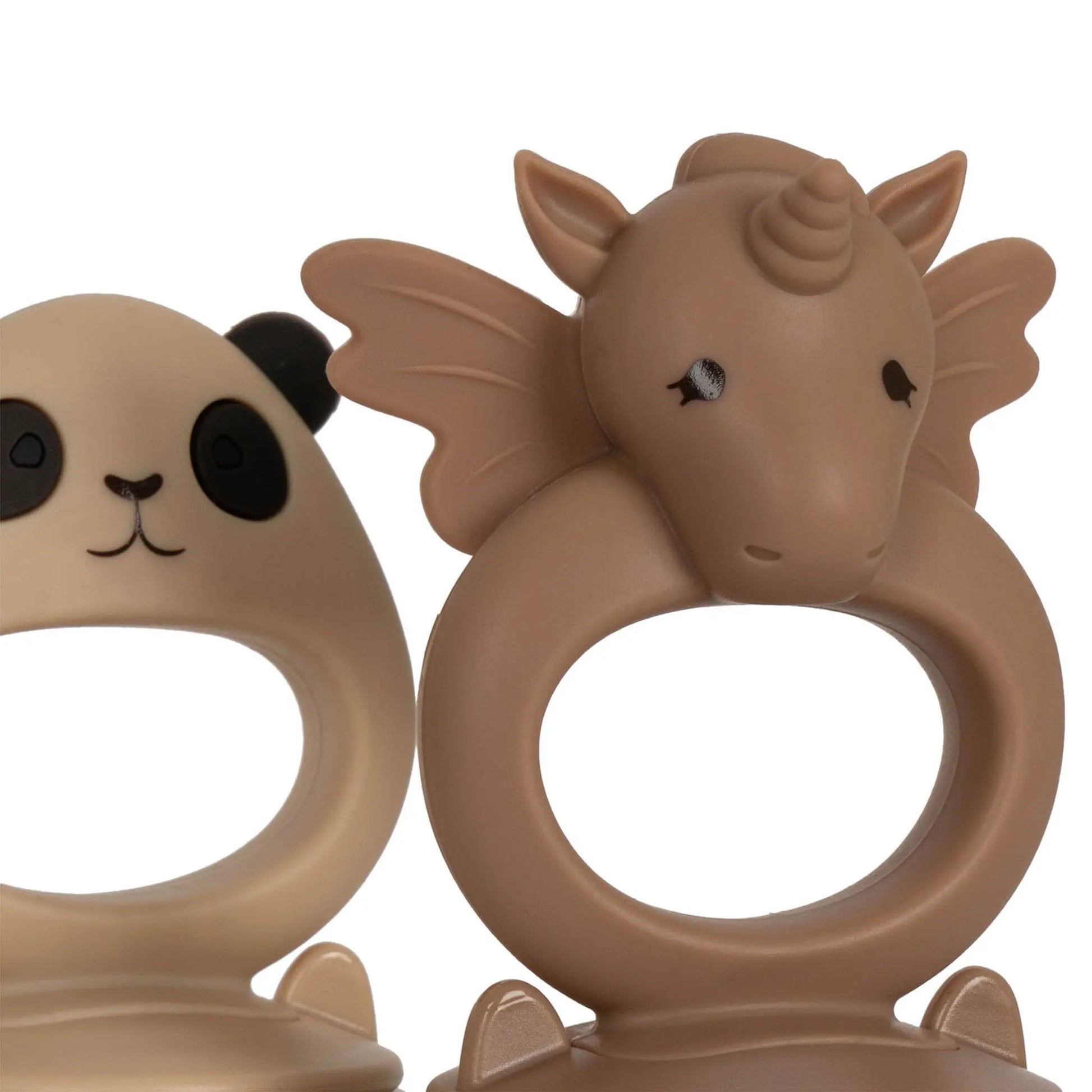 Konges Sløjd - Fruchtsaugerset aus Silikon "Unicorn and Panda"| Shell / Blush Konges Sløjd