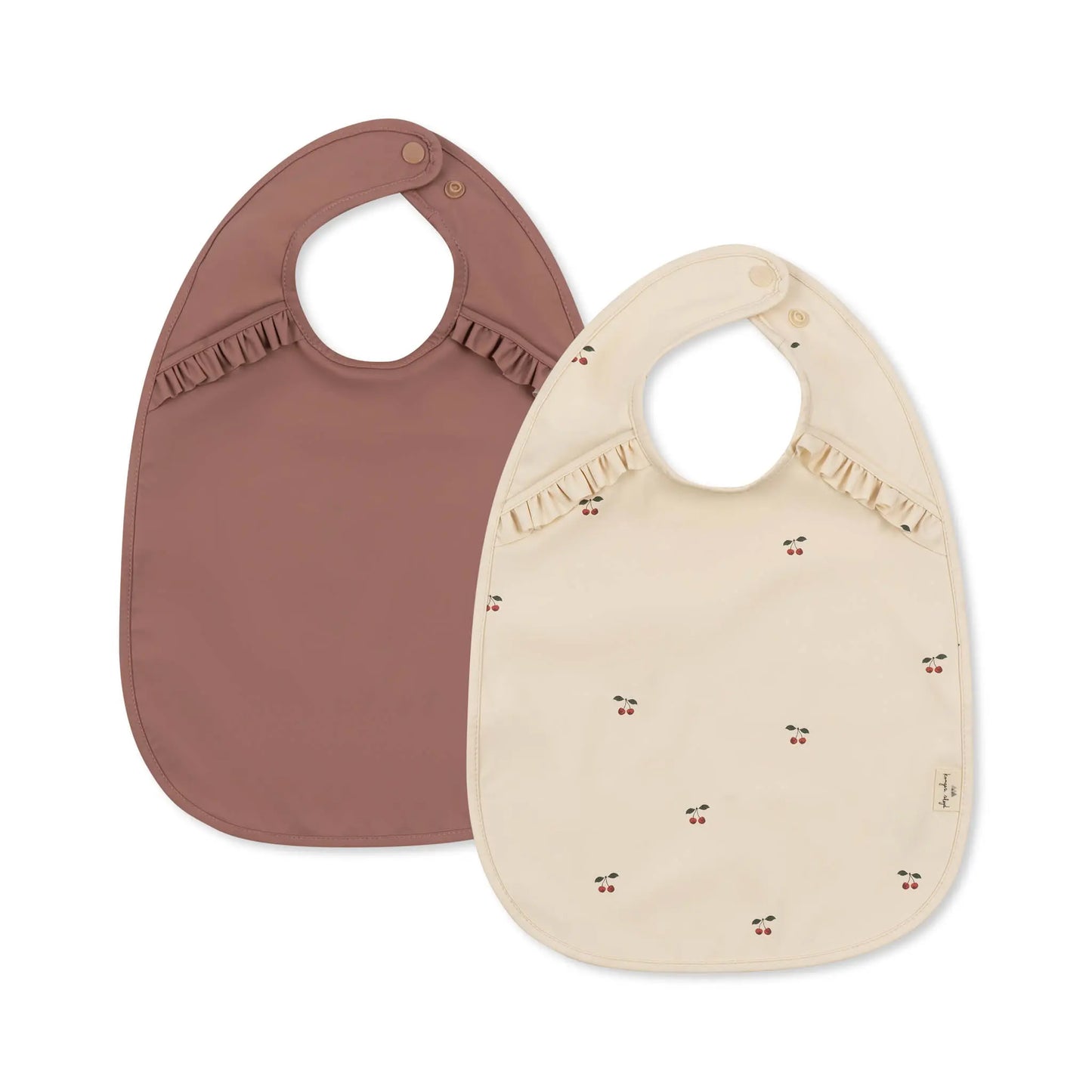 Konges Sløjd - 2er-Set Lätzchen "2 PACK DINNER BIB FRILL" | Cherry / Burlwood Konges Sløjd