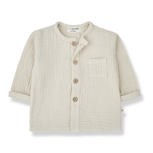 1 + in the Family - Long Sleeve Shirt / Hemd "Custo" | oatmeal - Leja Concept Store
