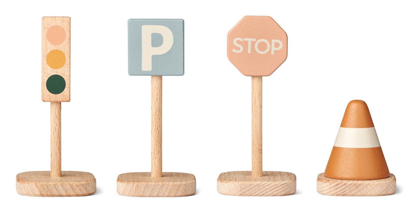 Liewood - Set aus Verkehrsschildern "Village Traffic Signs 4-Pack" | mustard multi mix - Leja Concept Store