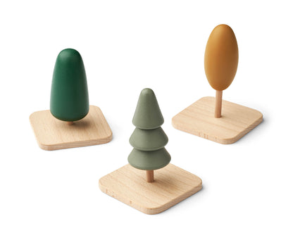 Liewood - Holzbaumset "Village Trees 3-Pack" | faune green mix