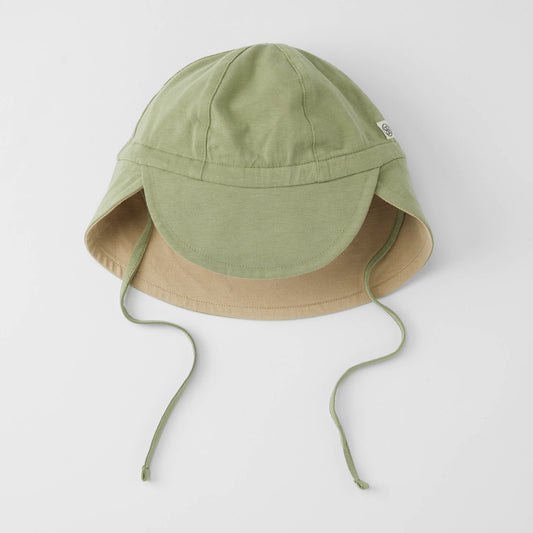 Cloby - Wendbarer Sonnenhut mit UV-Schutz "Sun Hat" |  olive green / sandy beach