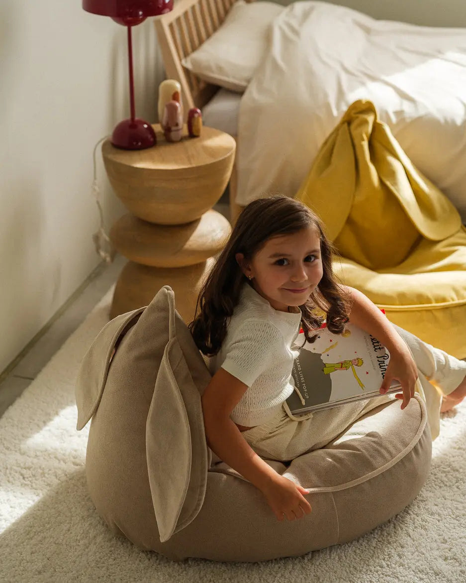 Wigiwama - Sitzsack aus Samt "Velvet Bunny Beanbag" | dusty-beige