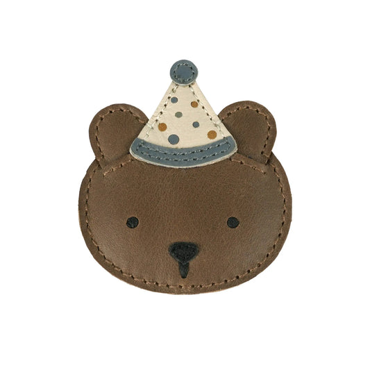 Donsje - Anstecker "Tendo Clip  Festive Bear" | cognac classic leather Donsje