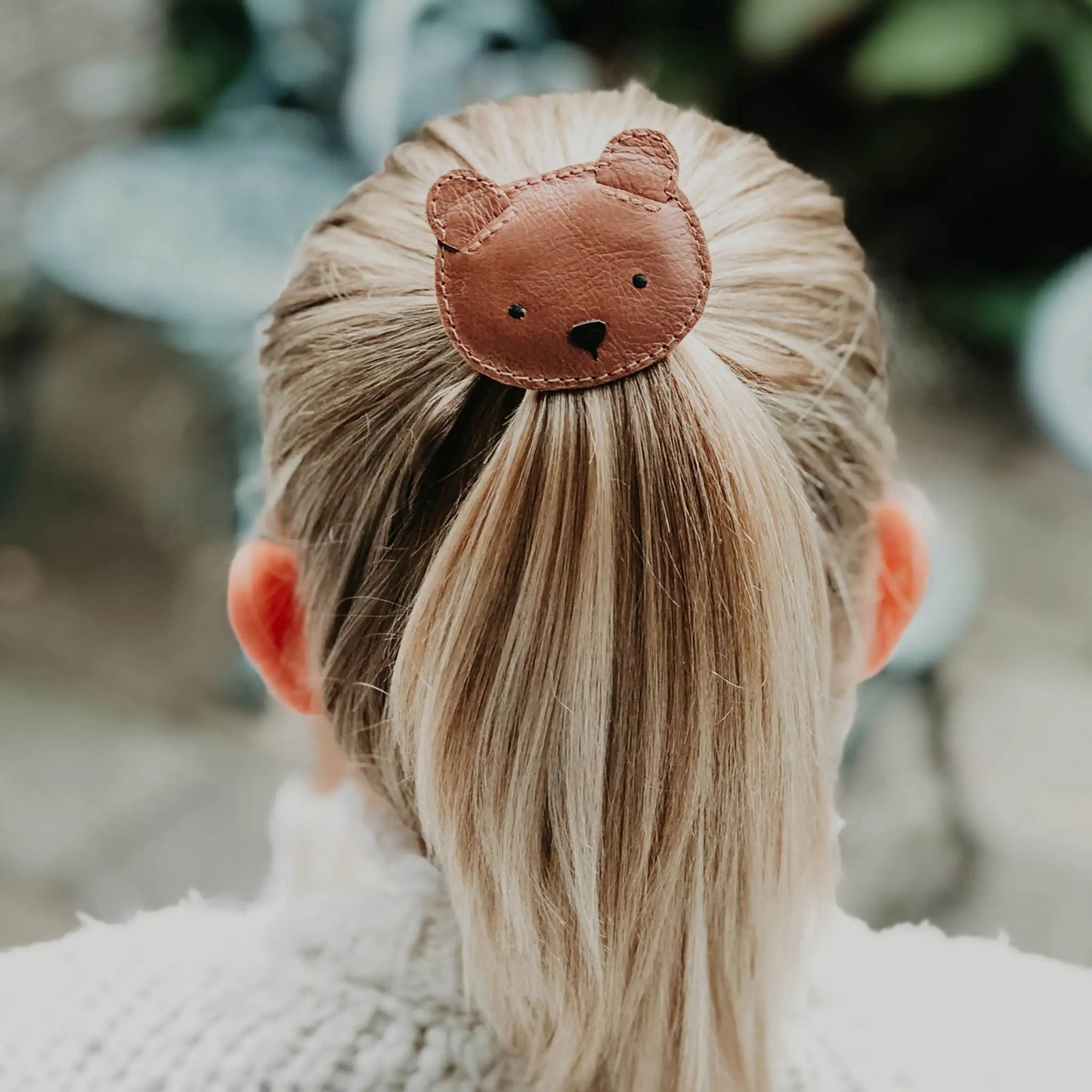 Donsje - Clip "Josy Classic Hairclip - Bear" | cognac classic leather Donsje