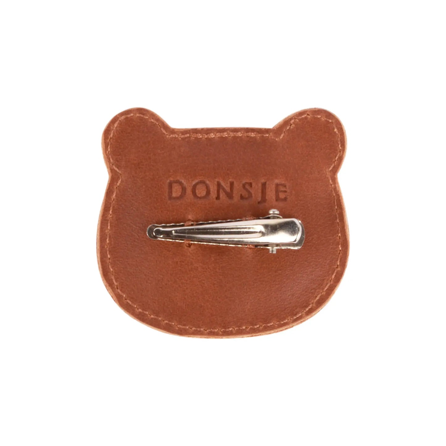 Donsje - Clip "Josy Classic Hairclip - Bear" | cognac classic leather Donsje