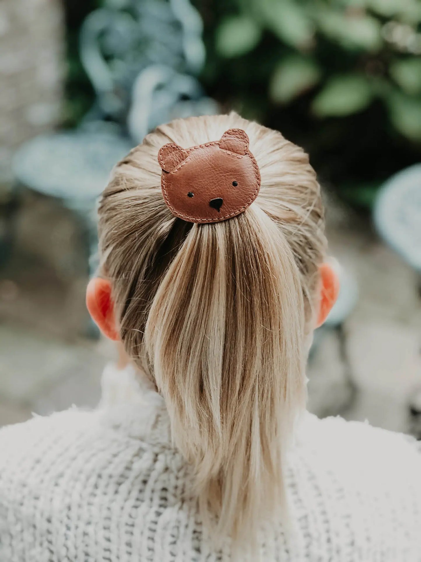 Donsje - Clip "Josy Classic Hairclip - Bear" | cognac classic leather Donsje