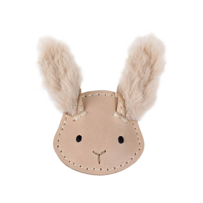 Donsje - Clip "Josy Exclusive Hairclip  Fluffy Bunny" | light rust leather Donsje