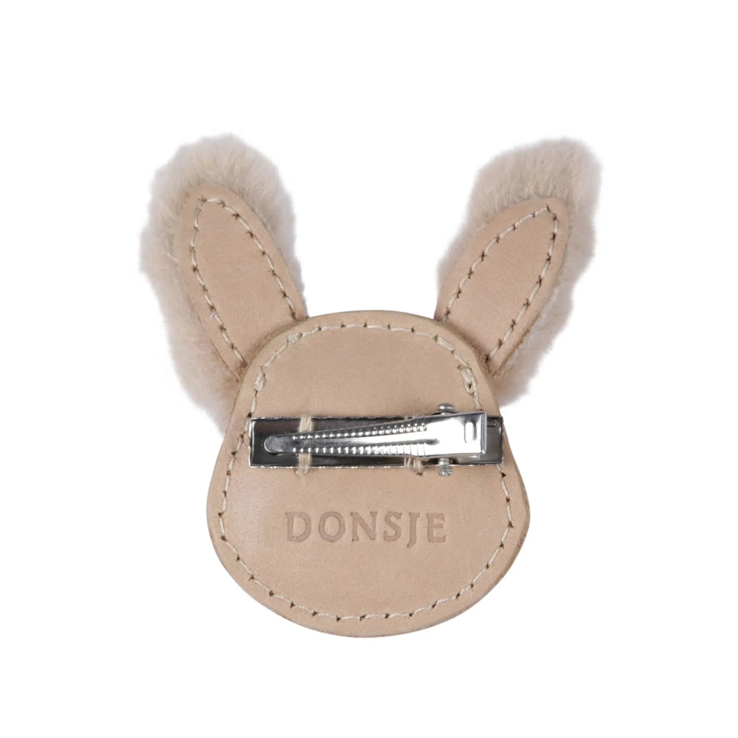 Donsje - Clip "Josy Exclusive Hairclip  Fluffy Bunny" | light rust leather Donsje