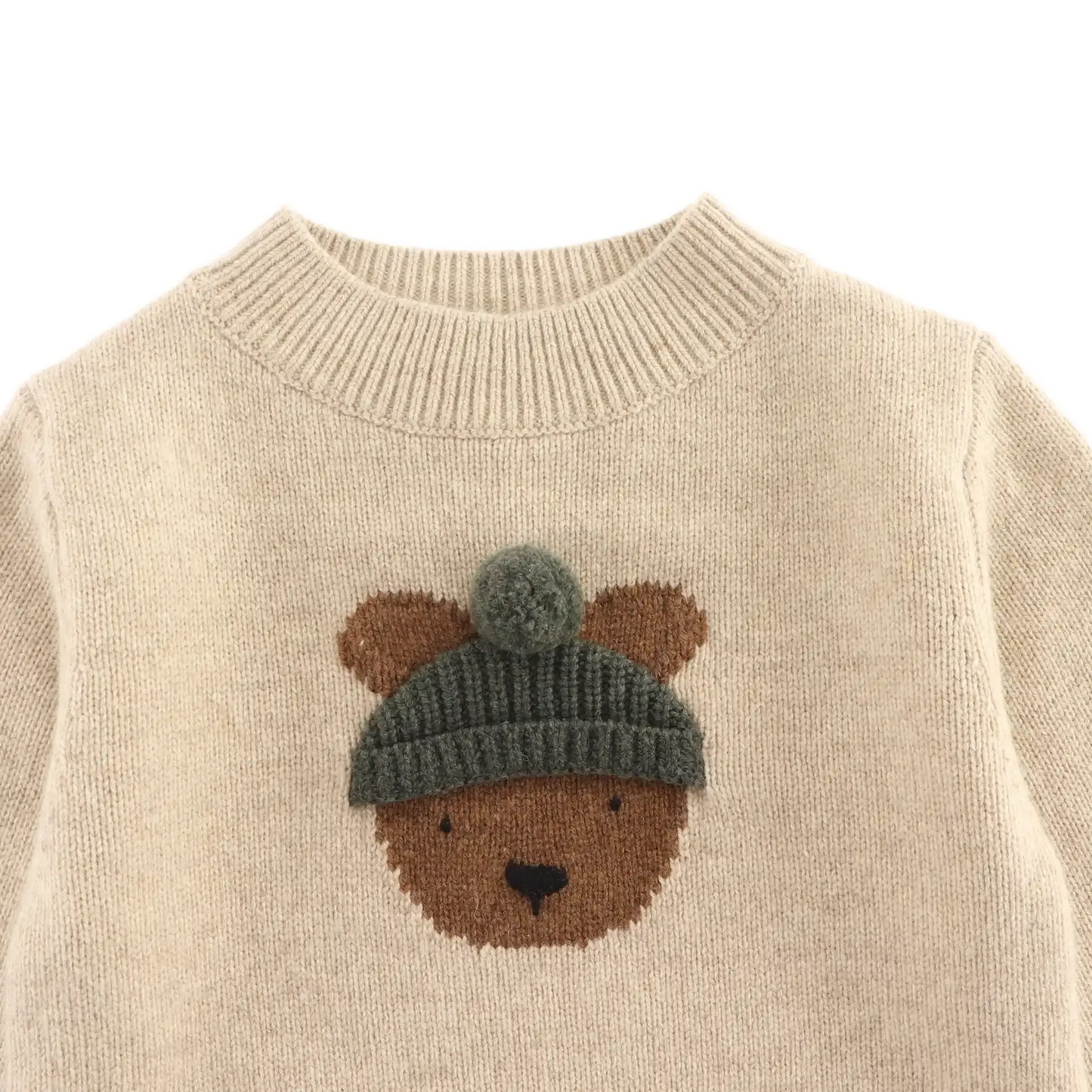 Donsje -  "Denn Merino Wool Sweater  Bear" | biscotti melange Donsje