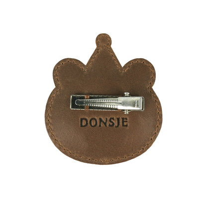 Donsje - Anstecker "Tendo Clip  Festive Bear" | cognac classic leather