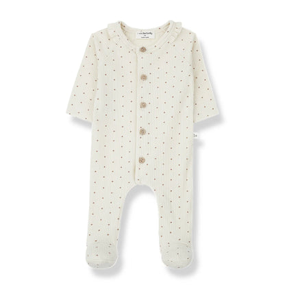 1 + in the Family - Jumpsuit W/Feet "Cari" | ivory 1+ in the family