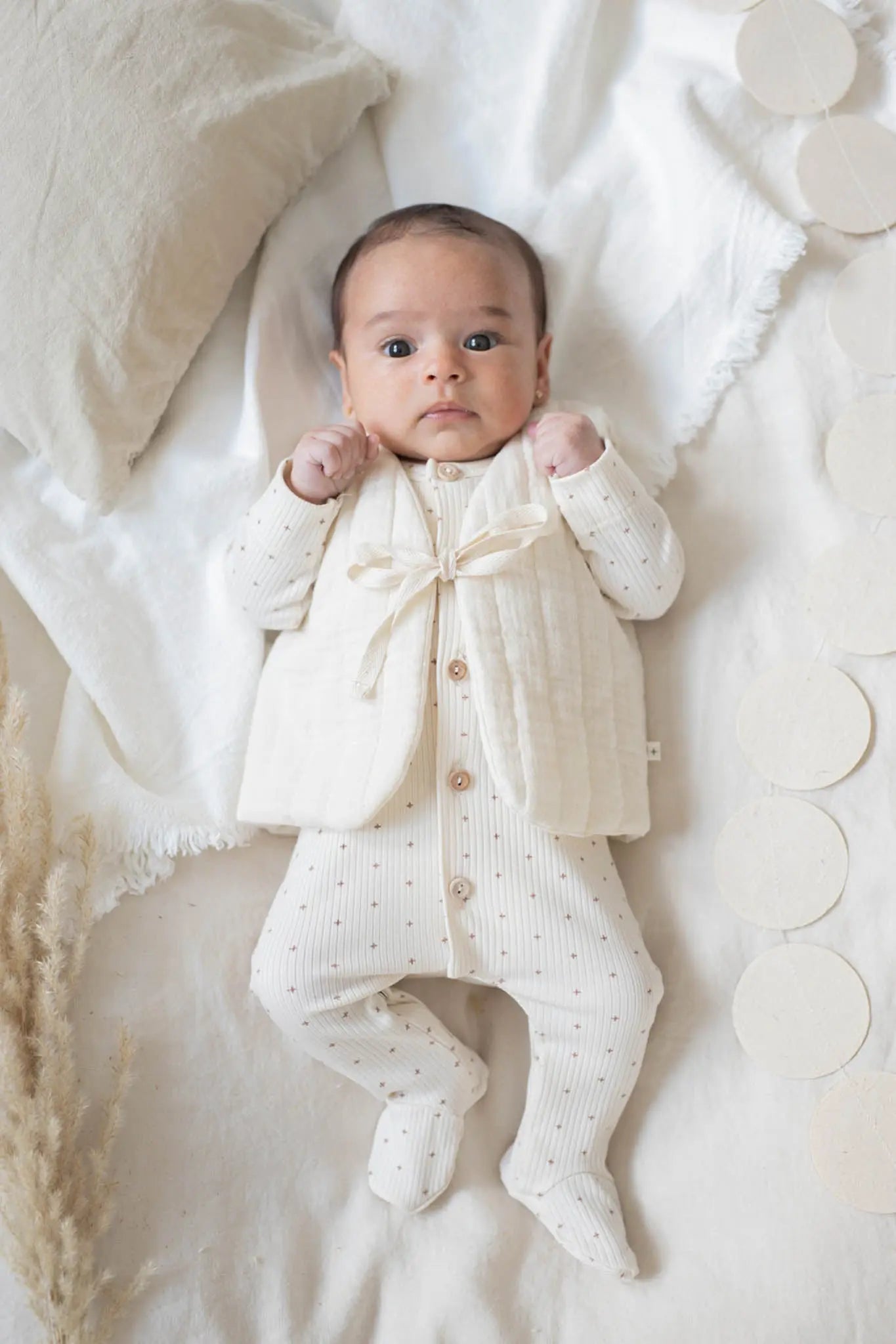 1 + in the Family - Jumpsuit W/Feet "Cari" | ivory 1+ in the family