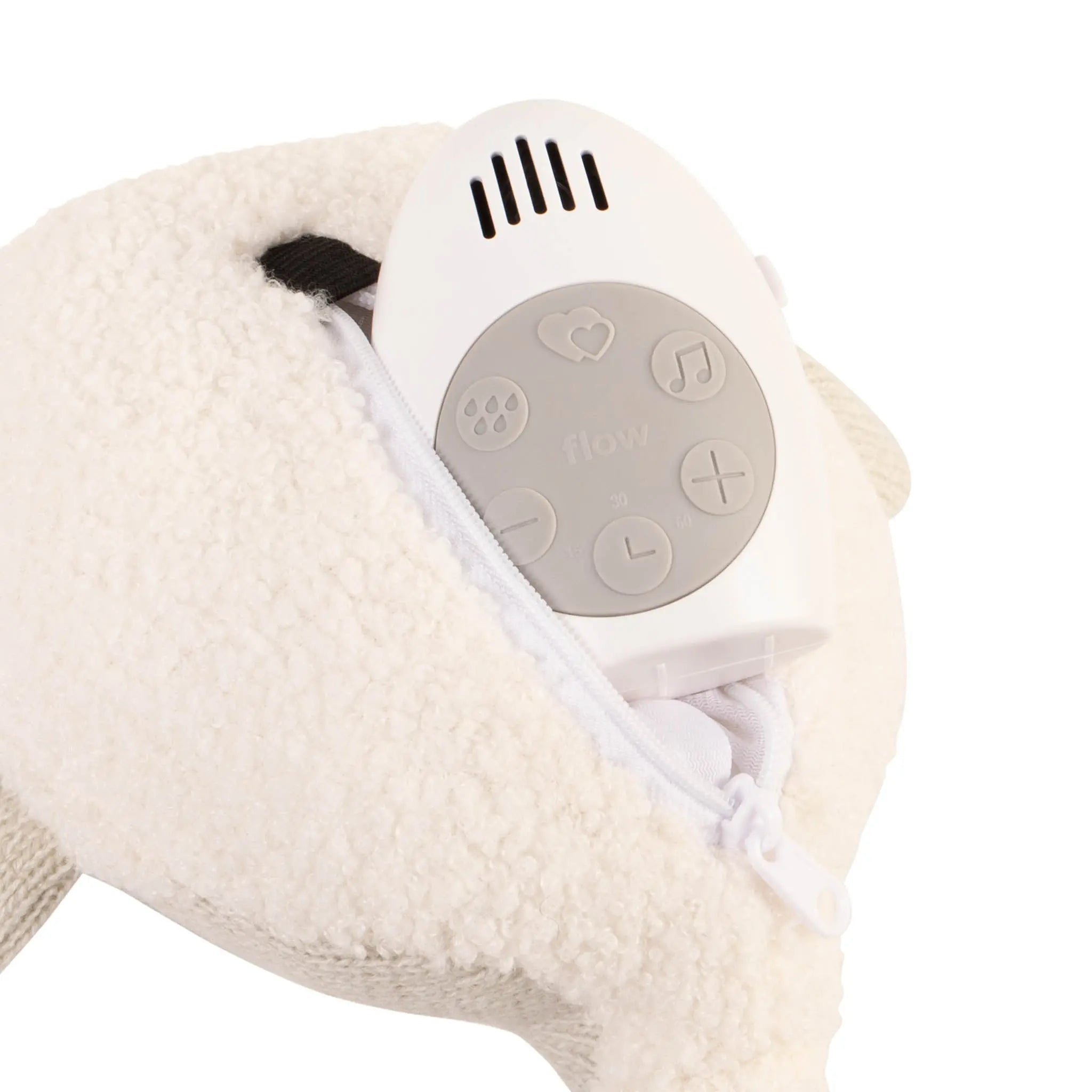 Flow Amsterdam - Kuscheltier mit Spieluhr "MOBY Heartbeat Comforter" | grey Flow Amsterdam