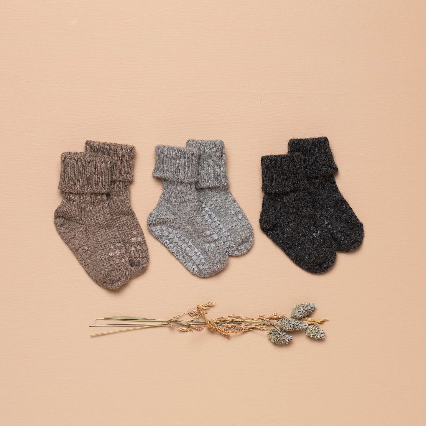 GoBabyGo - Alpaca Antirutsch-Socken "Non-Slip Socks" | grey melange GoBabyGo