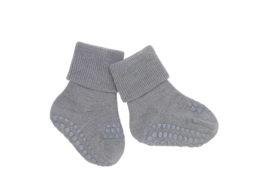 GoBabyGo - Antirutsch-Socken aus Merinowolle "Non-Slip Socks MerinoWool" | grey melange GoBabyGo