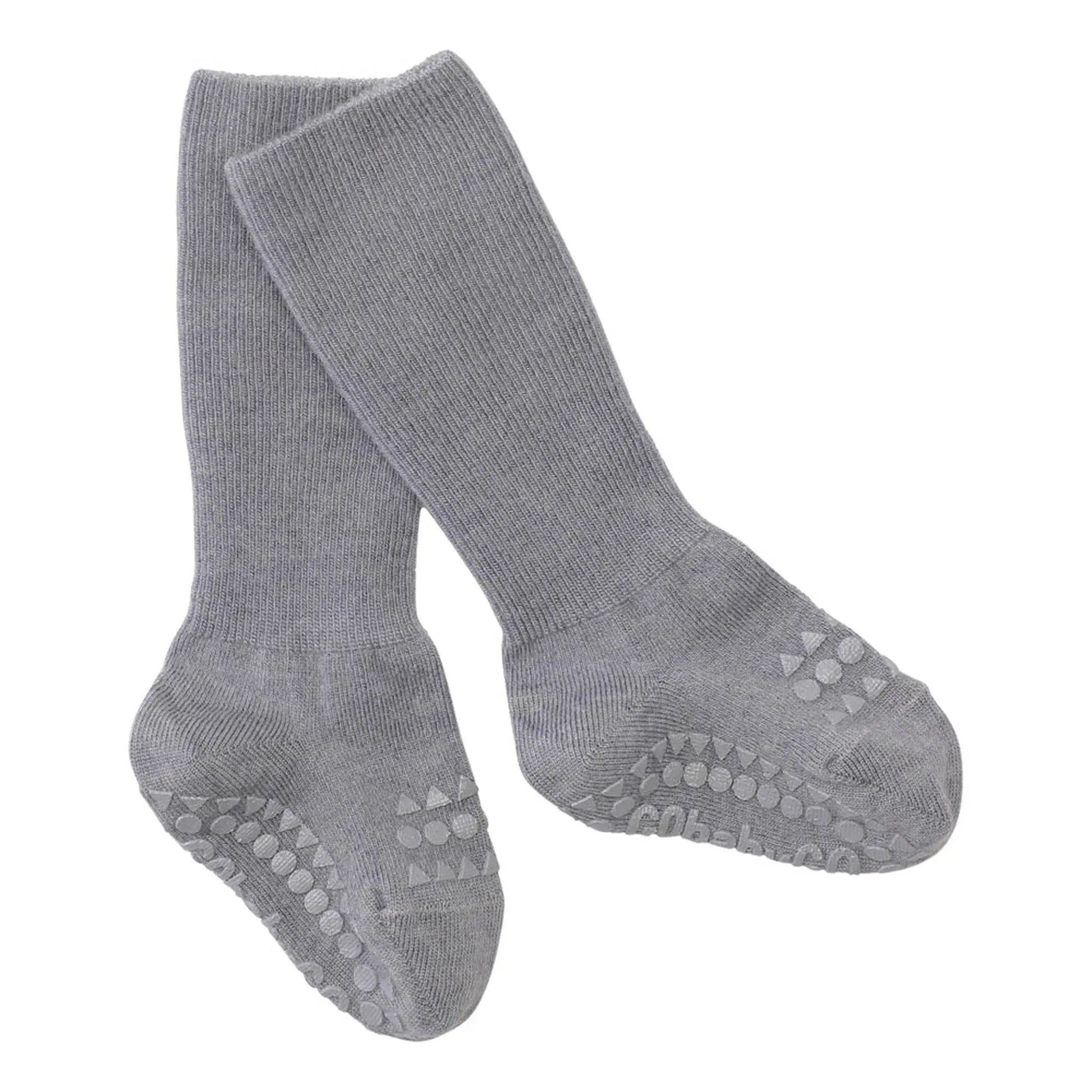 GoBabyGo - Antirutsch-Socken aus Merinowolle "Non-Slip Socks MerinoWool" | grey melange GoBabyGo