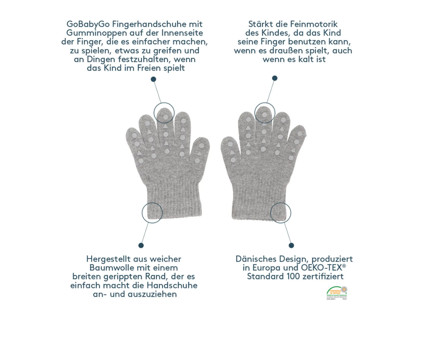 GoBabyGo - Handschuhe aus Merinowolle "Wool Grip Gloves" | brown melange GoBabyGo