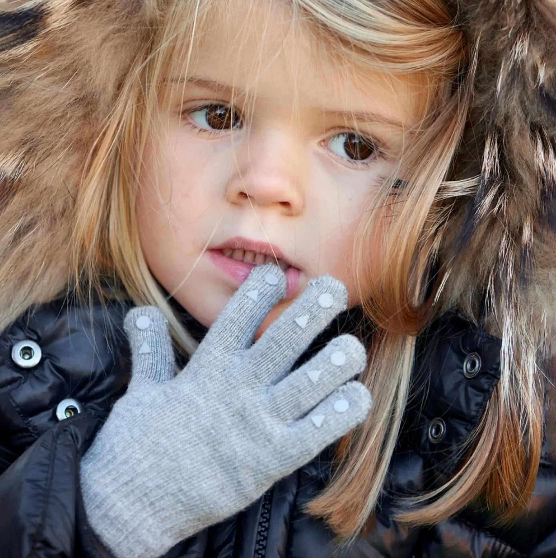 GoBabyGo - Handschuhe aus Merinowolle "Wool Grip Gloves" | sand GoBabyGo