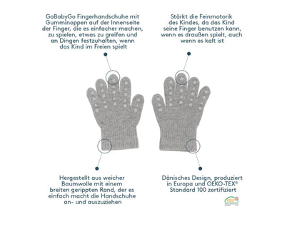 GoBabyGo - Handschuhe aus Merinowolle "Wool Grip Gloves" | sand GoBabyGo