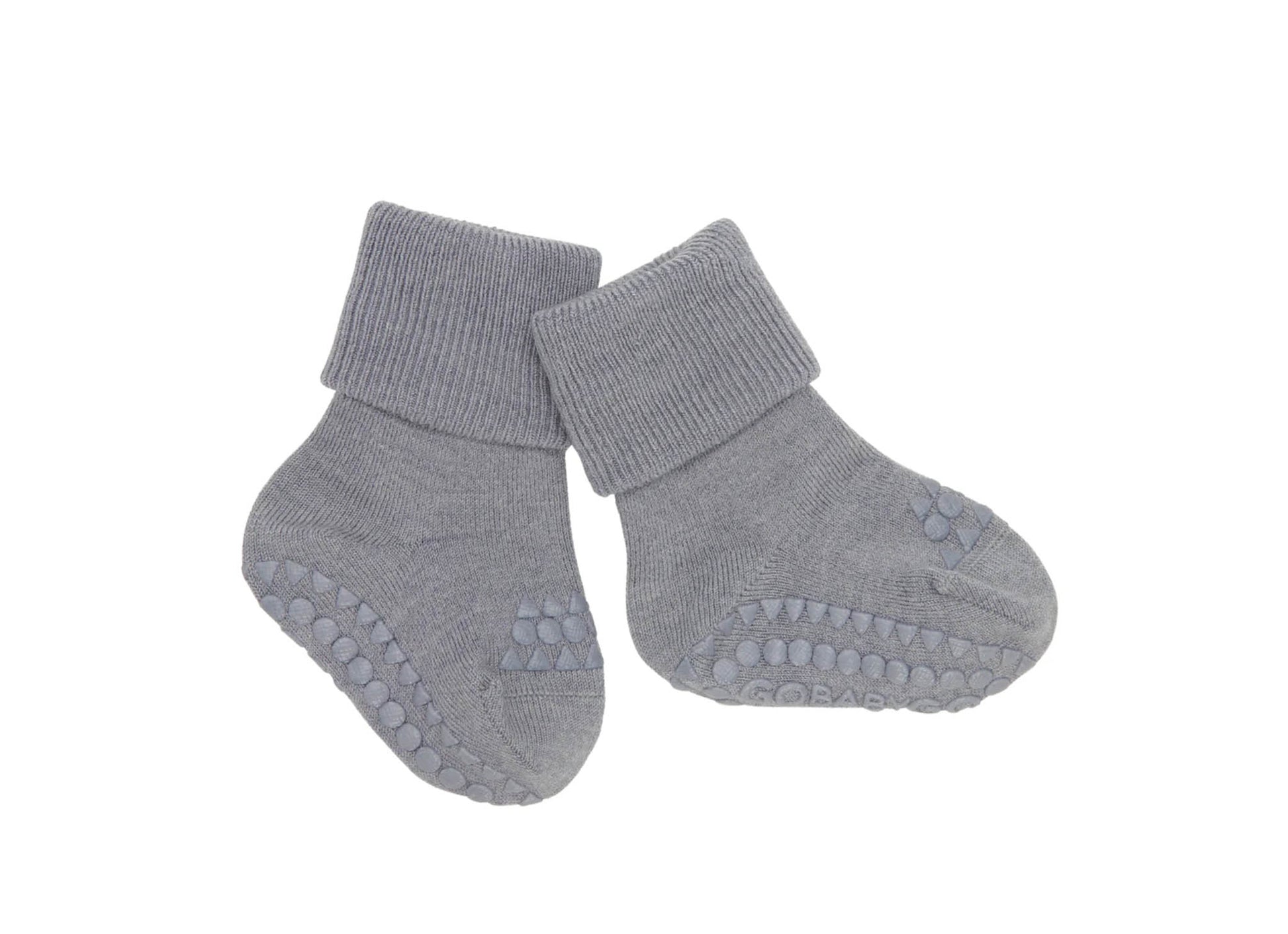 GoBabyGo - Antirutsch-Socken aus Merinowolle "Non-Slip Socks MerinoWool" | grey melange - Leja Concept Store