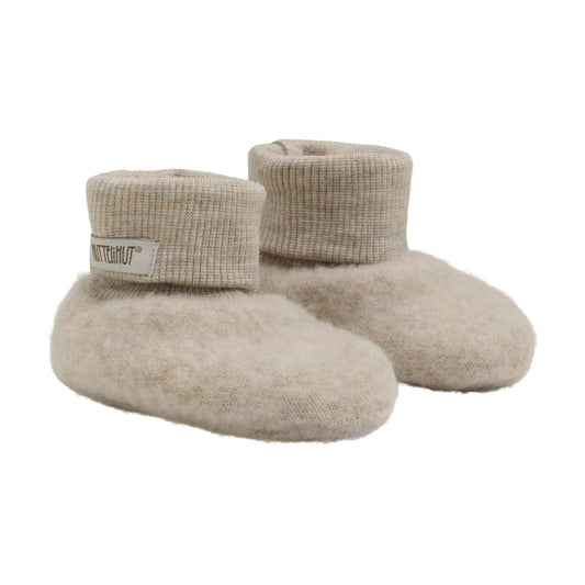 HUTTELIHUT - Footies Wollfleece 2-lagig "Footies Wool Fleece 2-layer" | camel melange Huttelihut