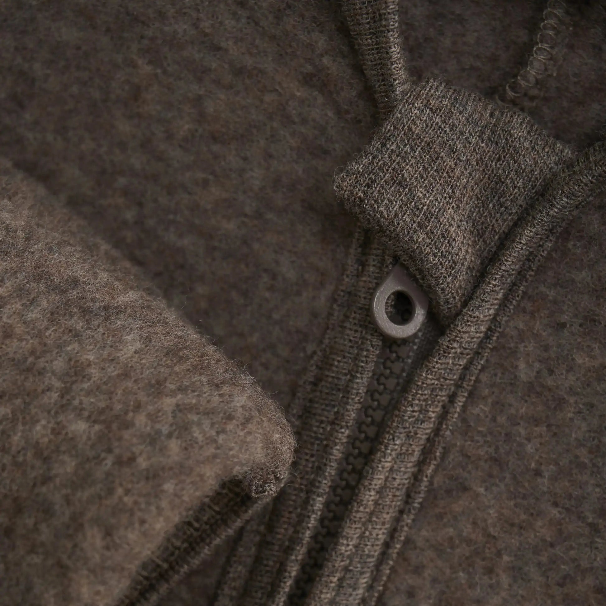 HUTTELIHUT - Overall mit Ohren Wollfleece "Pram Suit Ears Wool Fleece (S)" | brown melange Huttelihut